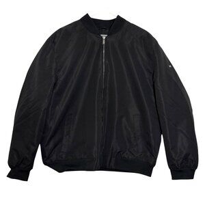 NWT Michael Kors MK Black Bomber Jacket Mens Size XL Full Zip Quilted Interior
